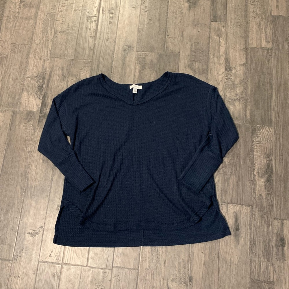 Waffle Knit V-Neck